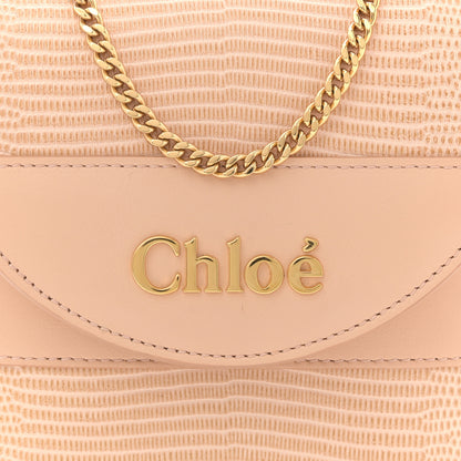 Chloe Calfskin Lizard Embossed Small Aby Lock Delicate Pink 8 of 11
