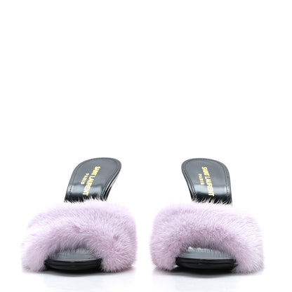 Saint Laurent Mink Calfskin Roy Mule Sandals 36.5 Rose Love 2 of 8