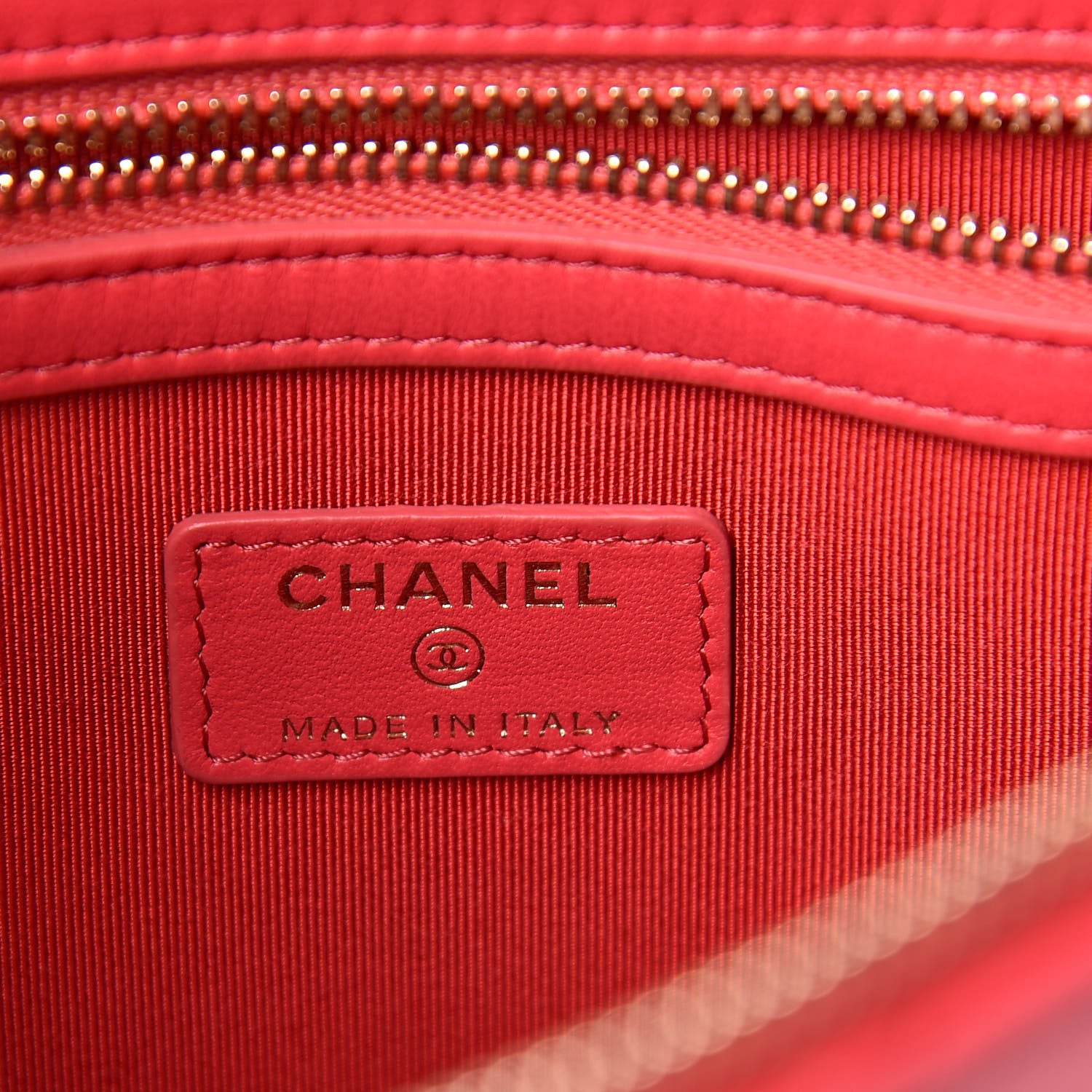 Chanel Lambskin Quilted Medium Cosmetic Case Red 6 of 10