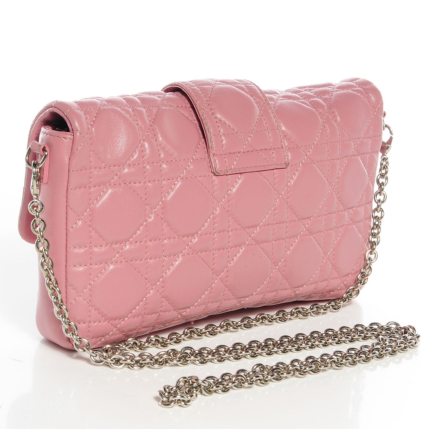 Lambskin Cannage New Lock Pouch Magnolia