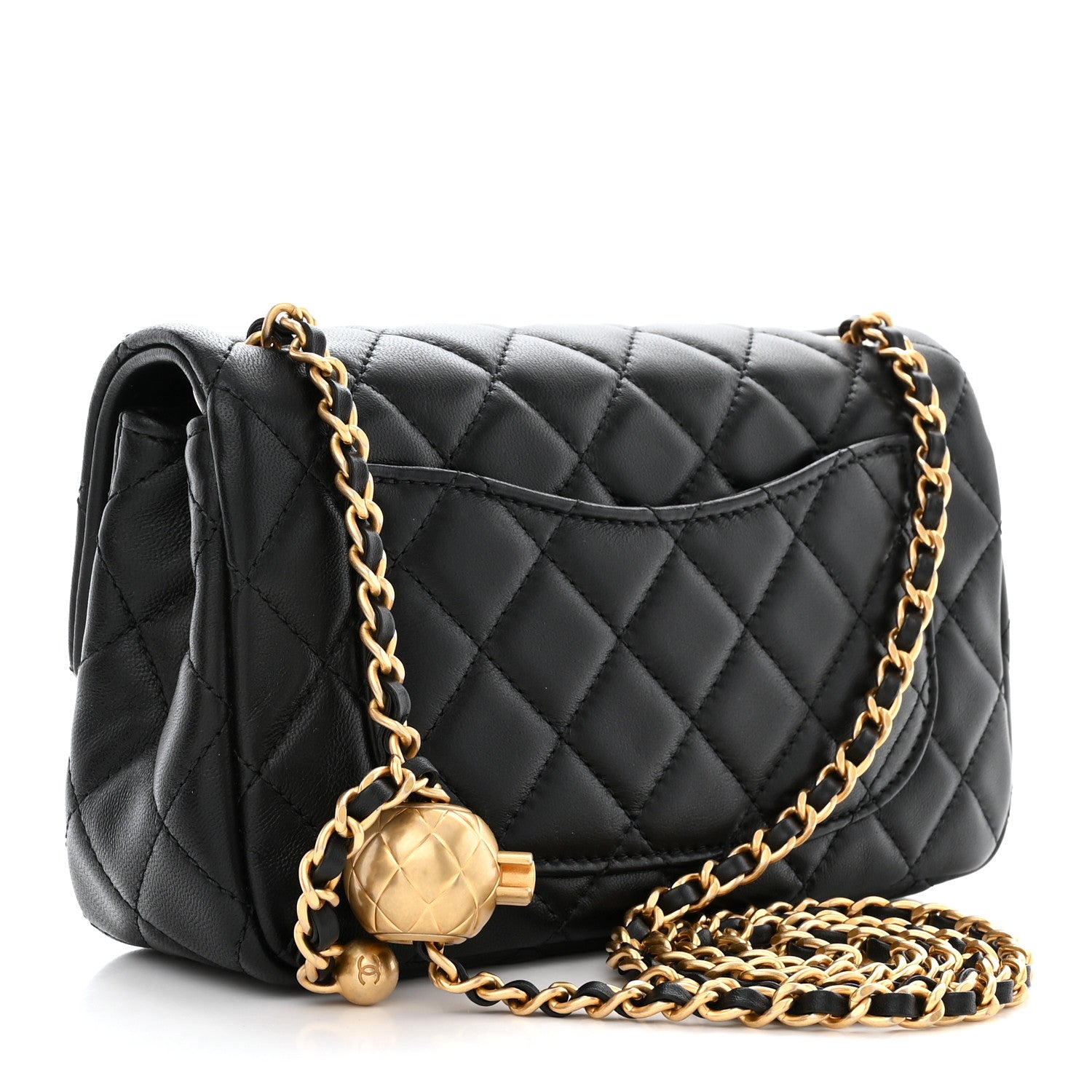 Chanel Lambskin Quilted Mini Rectangular Pearl Crush Flap Black 3 of 11