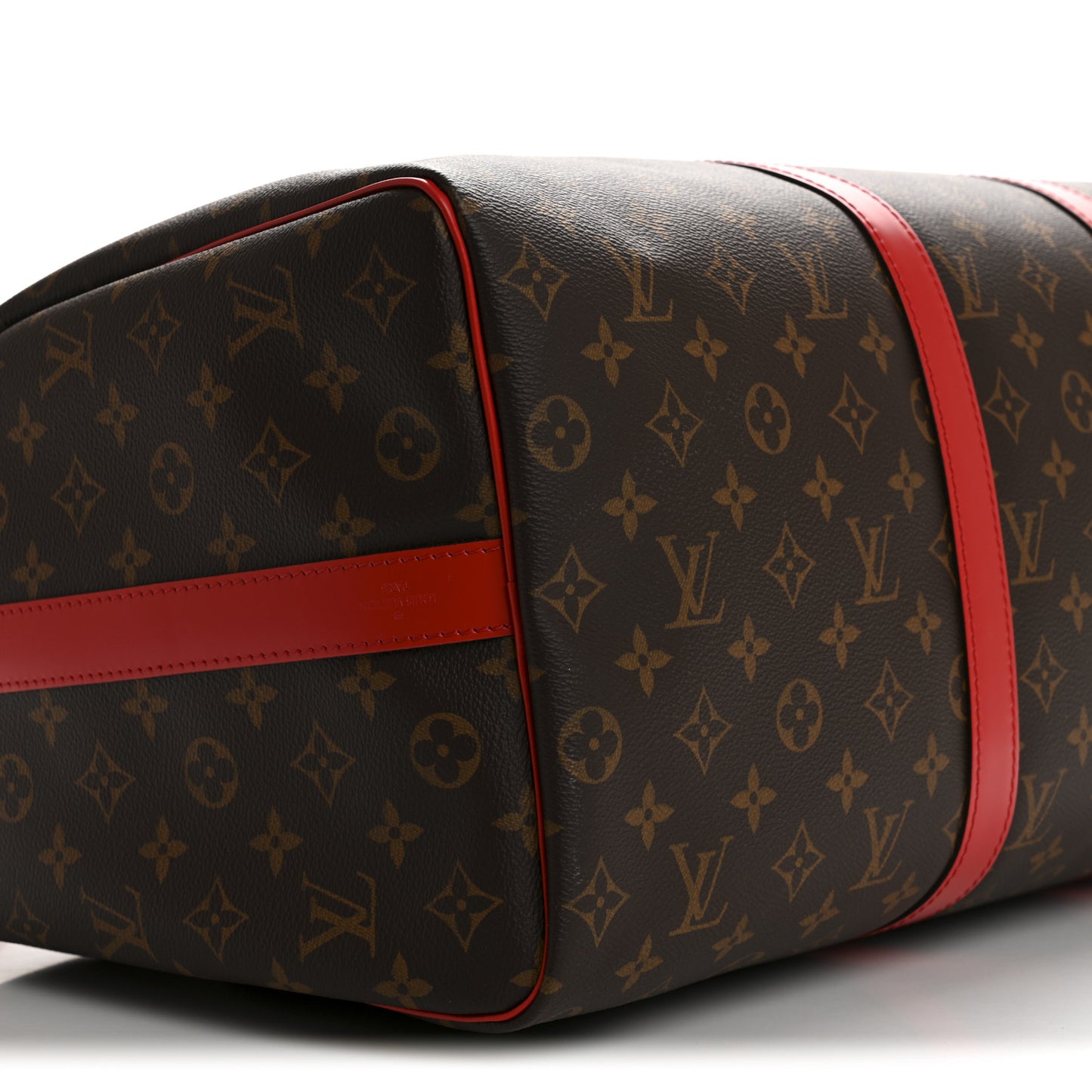 Calfskin Monogram Keepall Bandouliere 50 Coquelicot