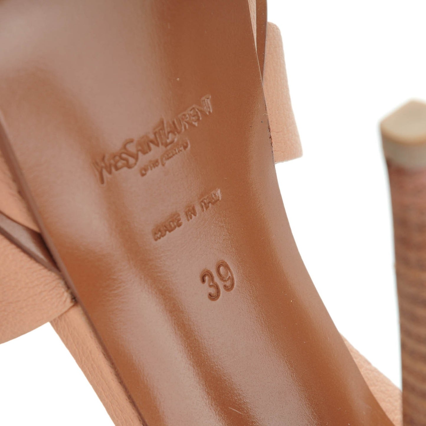 Calfskin Tribute 105 Platform Sandals 39 Light Beige