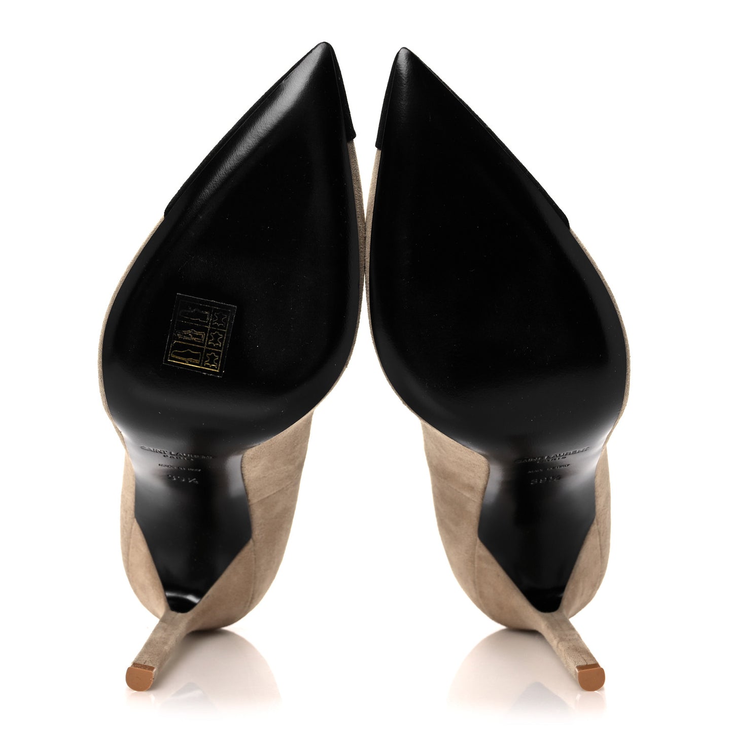 Suede Calfskin Zoe 105 Pumps 39.5 Beige Black