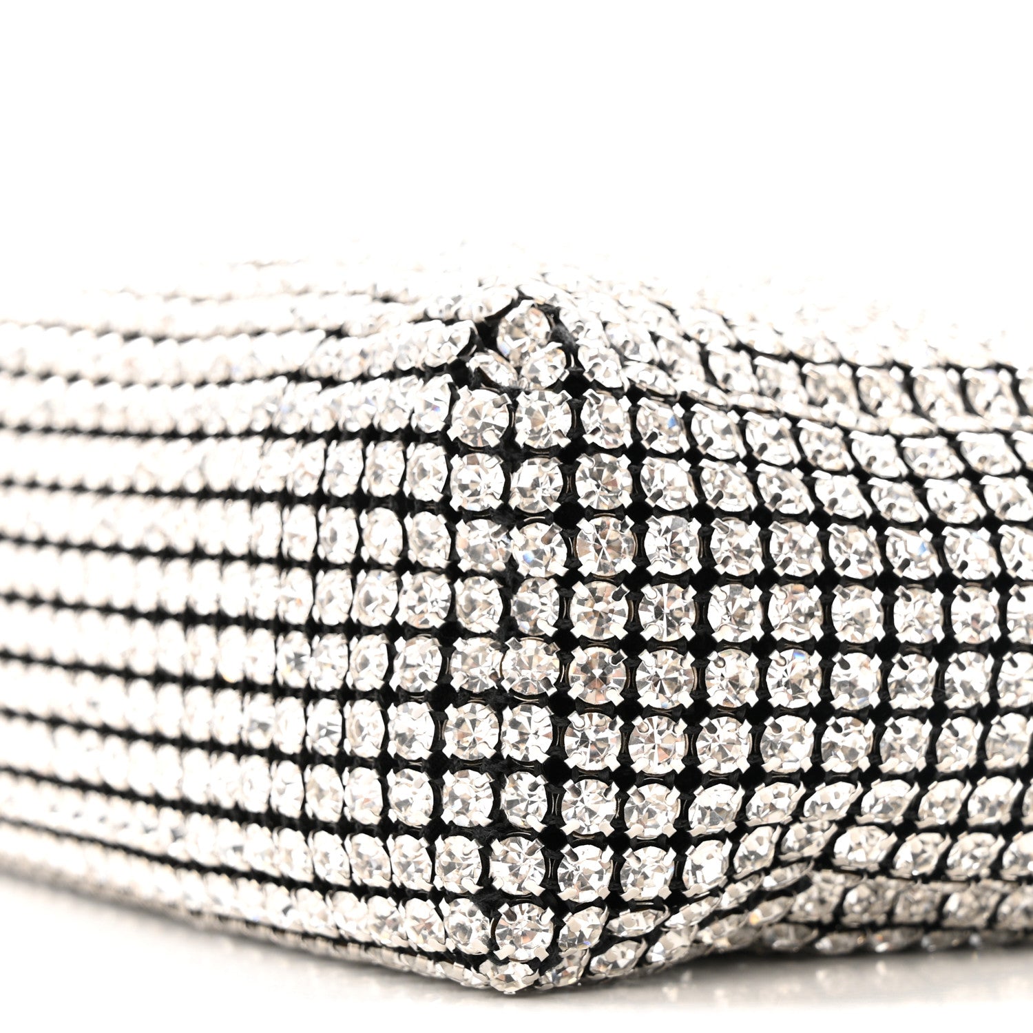 Alexander Wang Mesh Crystal Rhinestone Mini Heiress Pouch Black Silver 10 of 12