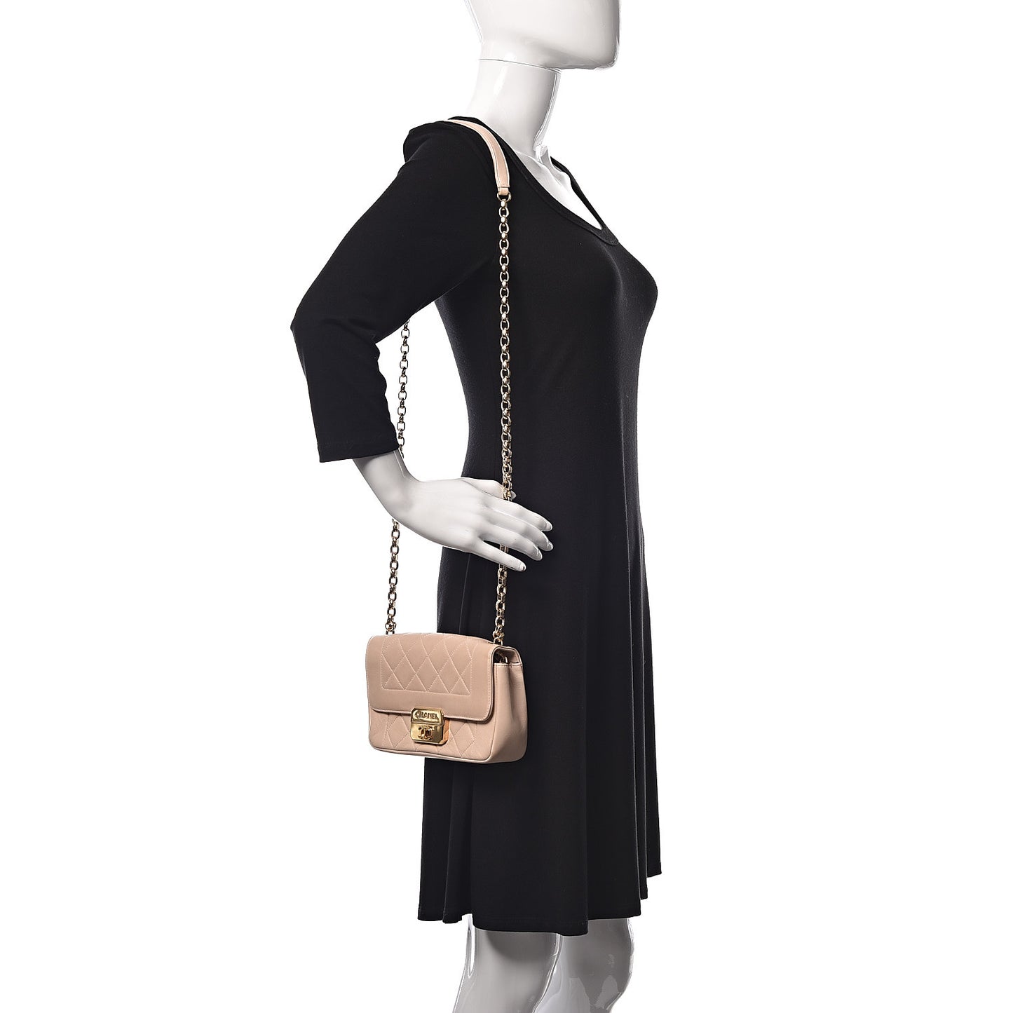 Lambskin Mini Chic With Me Flap Beige