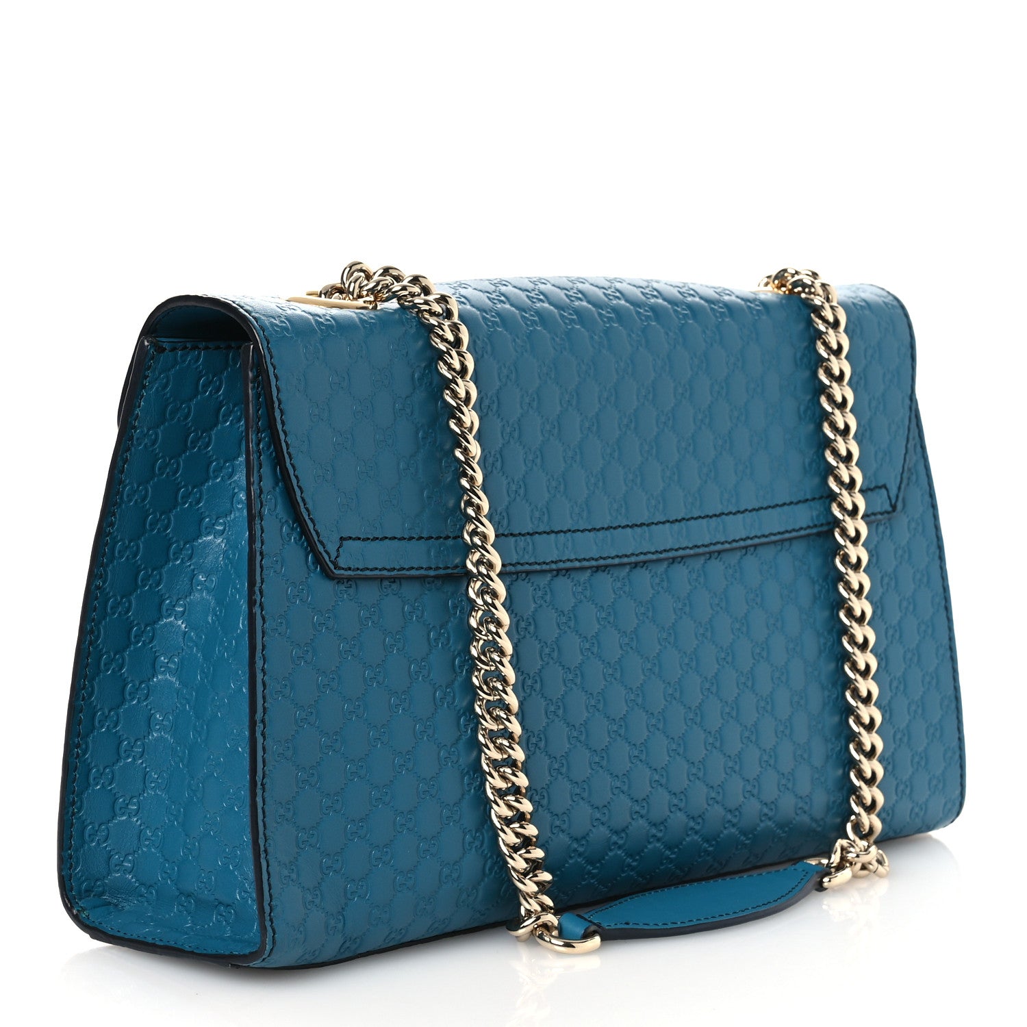 Gucci Soft Microguccissima Medium Emily Chain Shoulder Bag Deep Cobalt 2 of 10