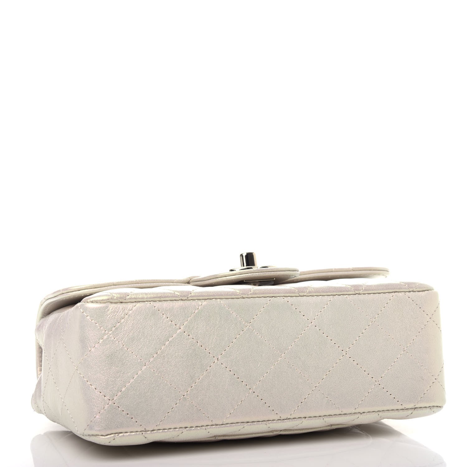 Chanel Iridescent Lambskin Quilted Mini Rectangular Flap Ivory 4 of 11