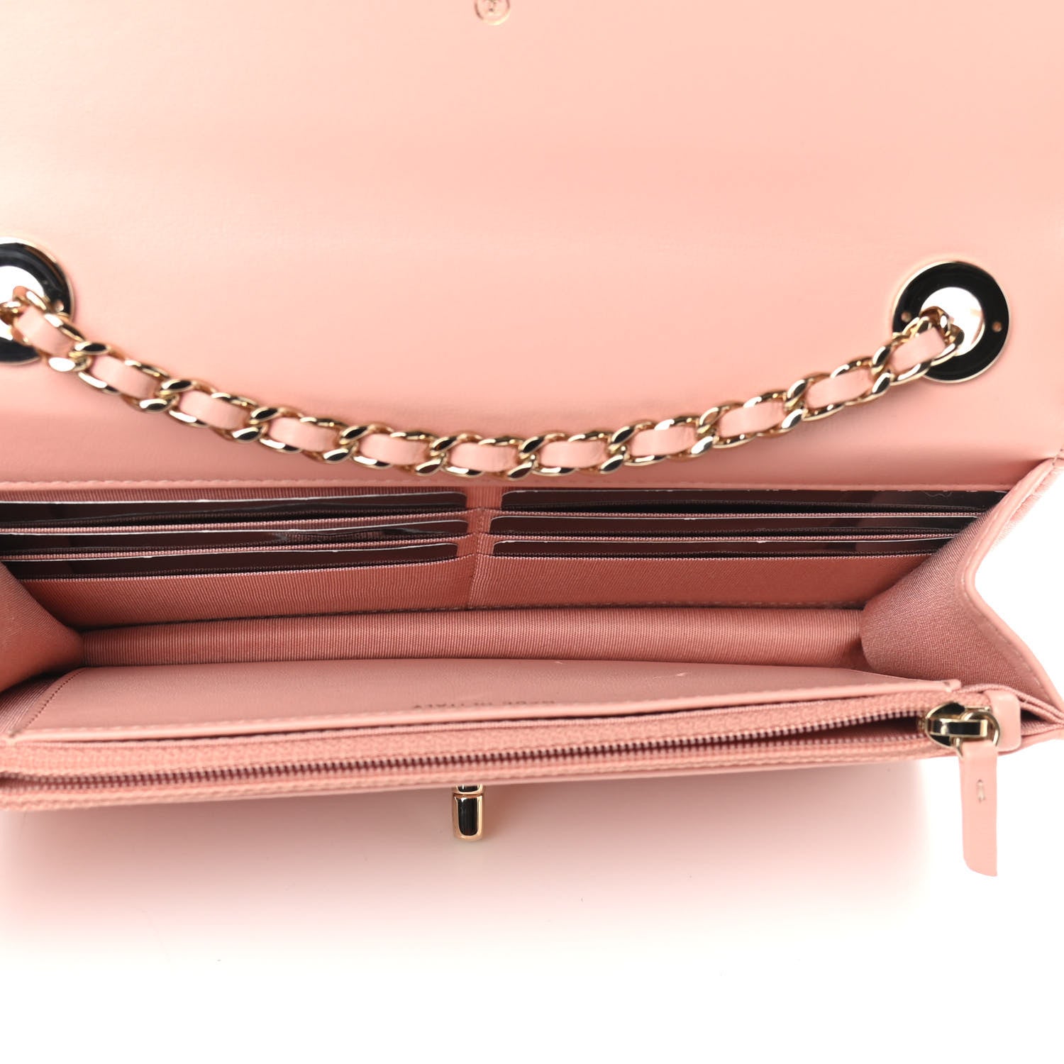 Chanel Lambskin Quilted Trendy CC Wallet On Chain WOC Pink 5 of 12