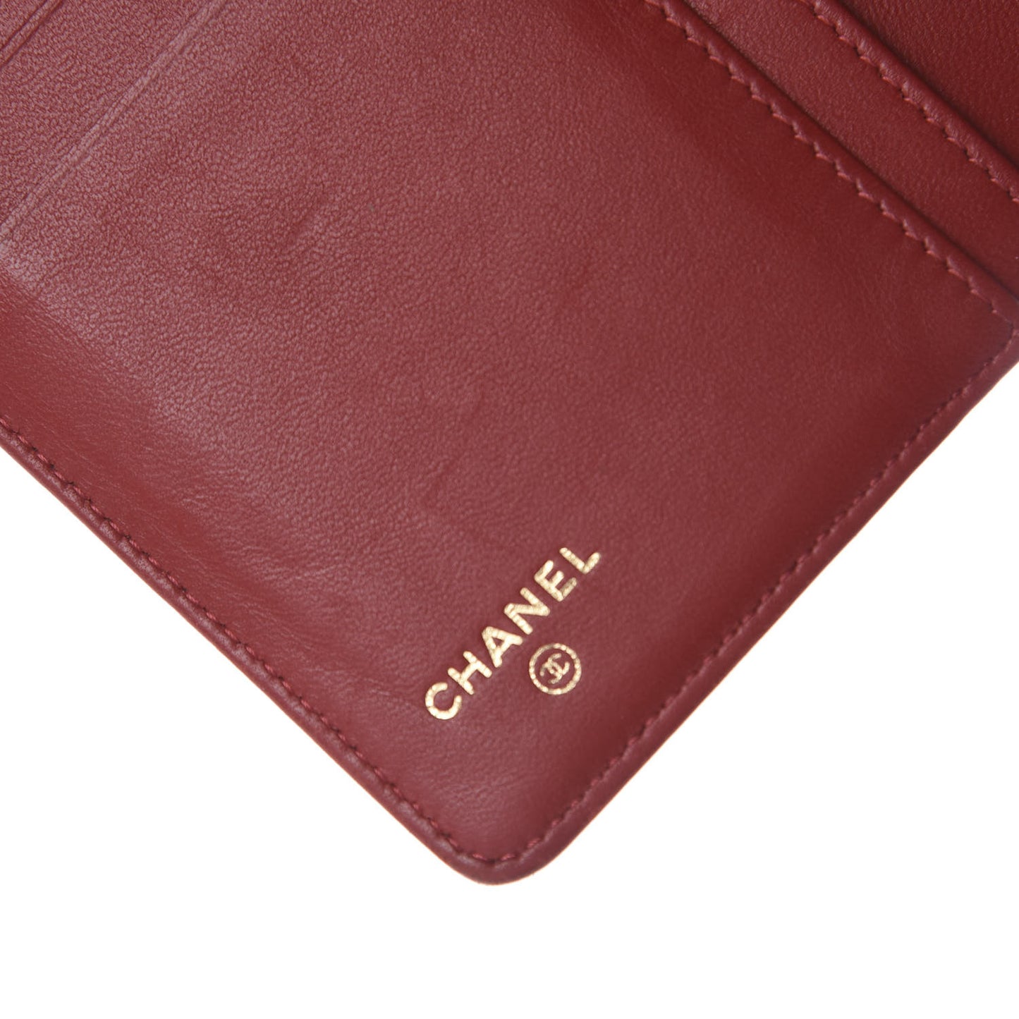 Lambskin Quilted Boy Yen Wallet Red