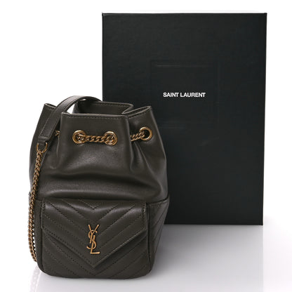Saint Laurent Lambskin Matelasse Monogram Joe Nano Bucket Bag Light Musk 11 of 11