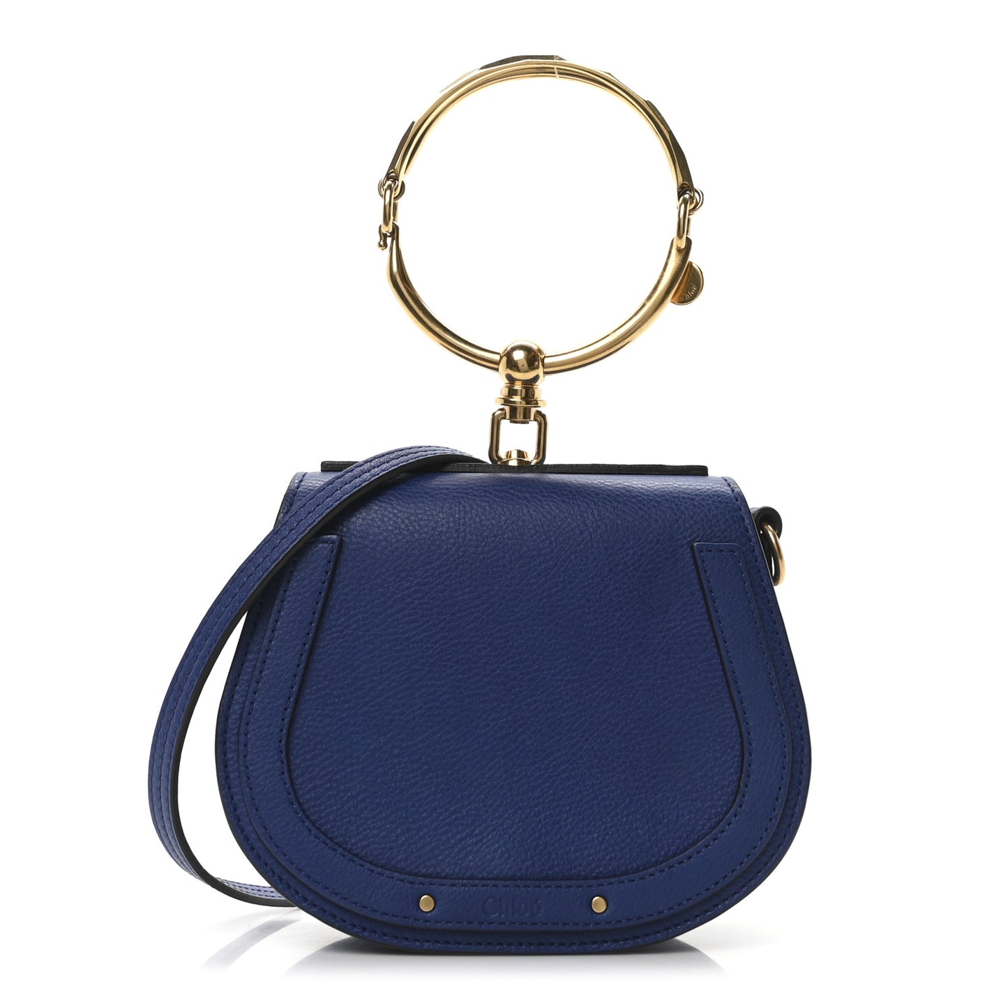 Calfskin Suede Small Nile Bracelet Bag Majesty Blue