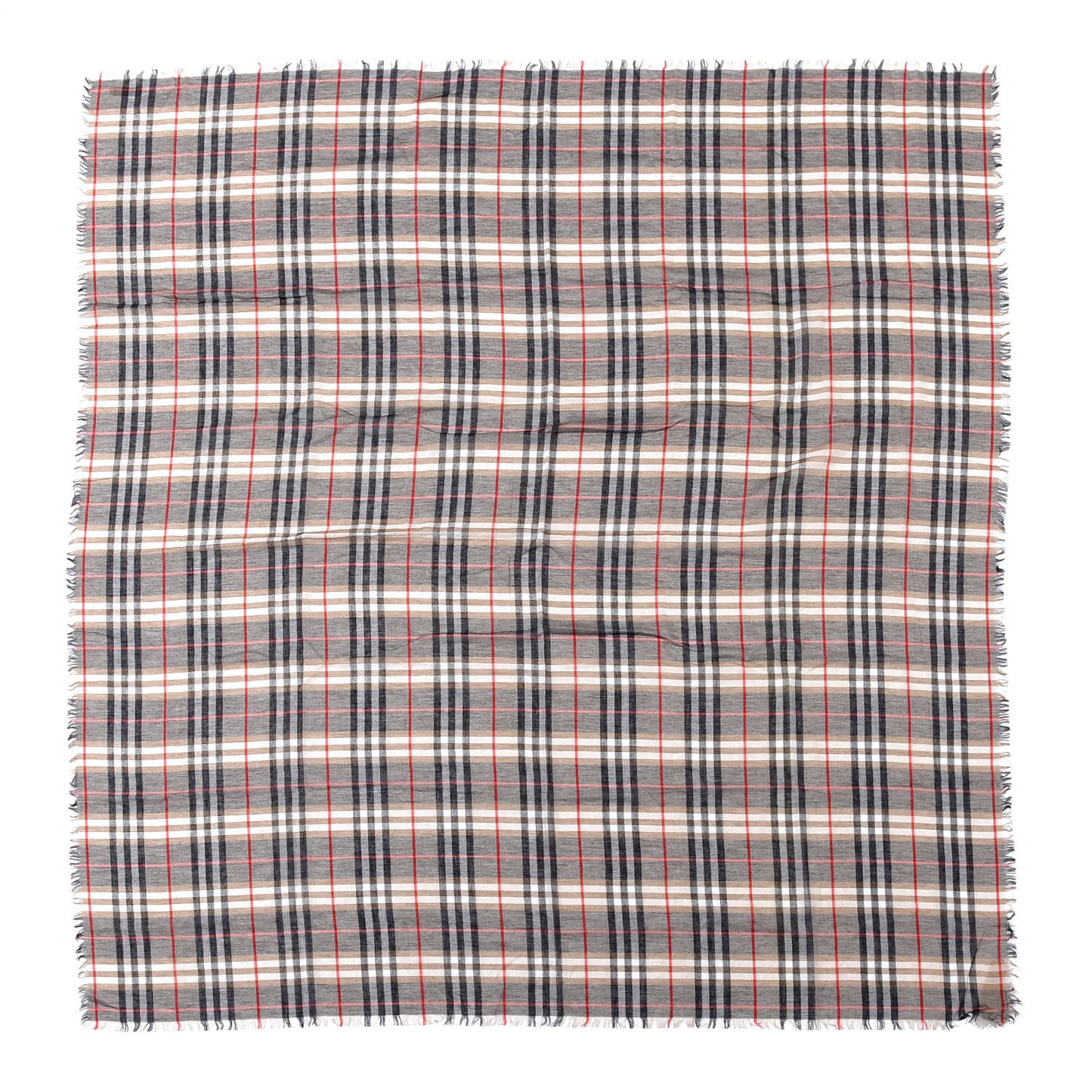 Modal Wool Castleford Check Lightweight Scarf Camel