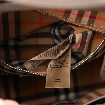 Burberry Derby Calfskin House Check Small Banner Tote Pale Taupe 8 of 15