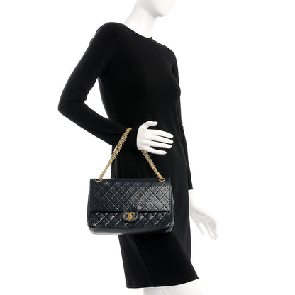 Chanel Lambskin Medium Mademoiselle Chain Double Flap Navy 2 of 7