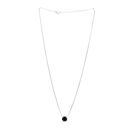 David Yurman Sterling Silver Diamond Black Onyx 7mm Chatelaine Pave Bezel Pendant Necklace 3 of 5