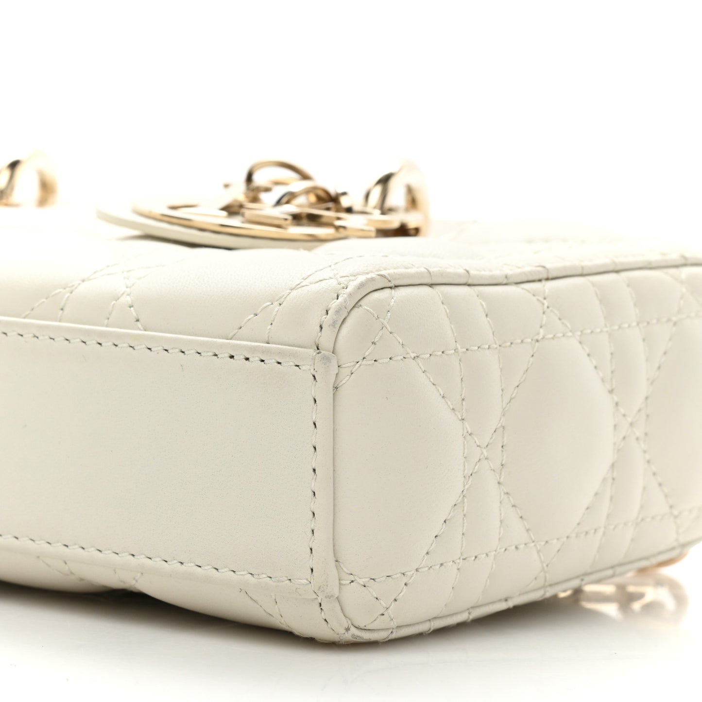Lambskin Cannage Small Lady D-Joy Latte