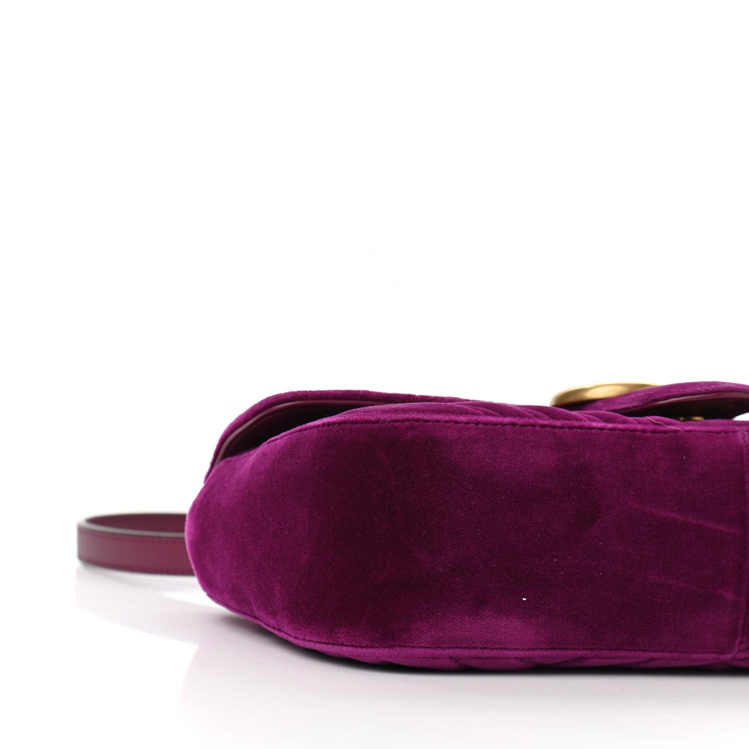 Gucci Velvet Matelasse Small GG Marmont Shoulder Bag Fuchsia Violet Cyclamen 9 of 10