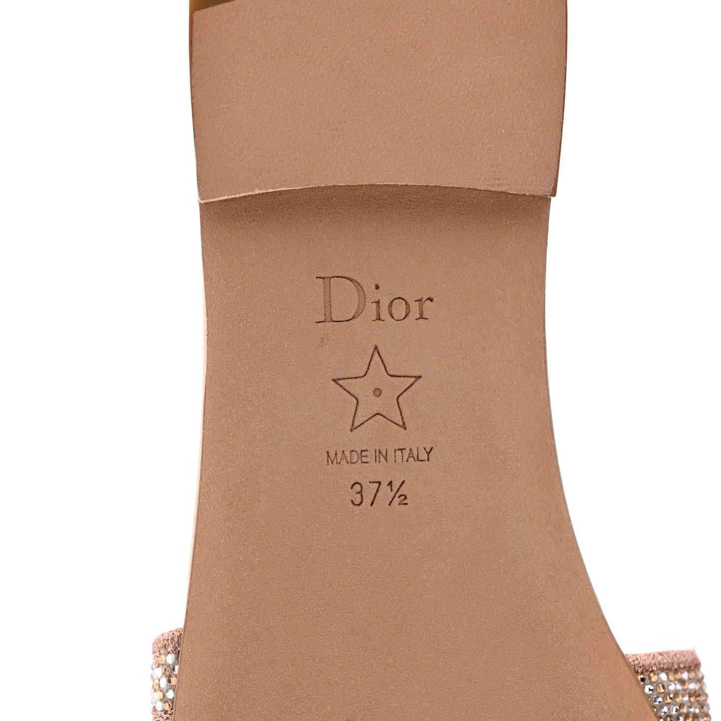 Cotton Laminated Calfskin Strass Embroidered Dway Slide Sandals 37.5 Rose Des Vents