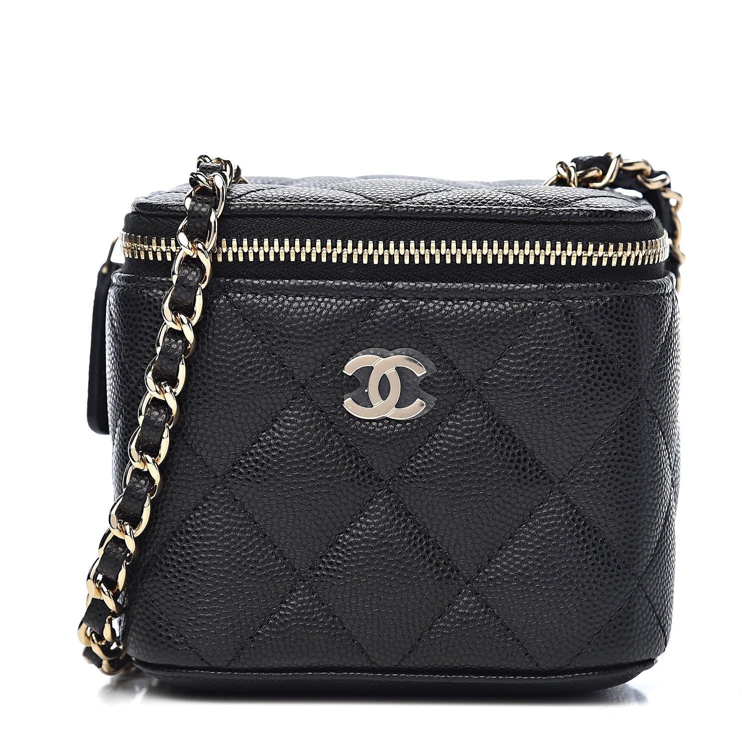 Chanel Caviar Quilted Mini Vanity Case With Chain Black 1 of 10