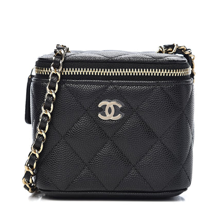 Chanel Caviar Quilted Mini Vanity Case With Chain Black 1 of 10