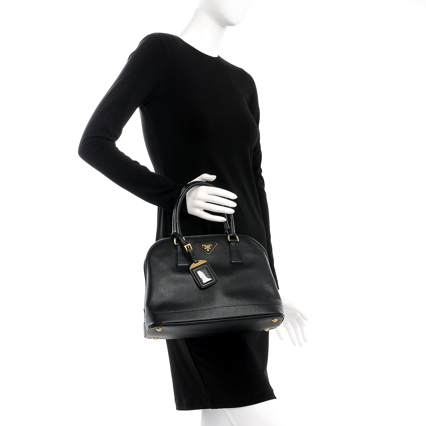 Saffiano Lux Open Promenade Tote Black