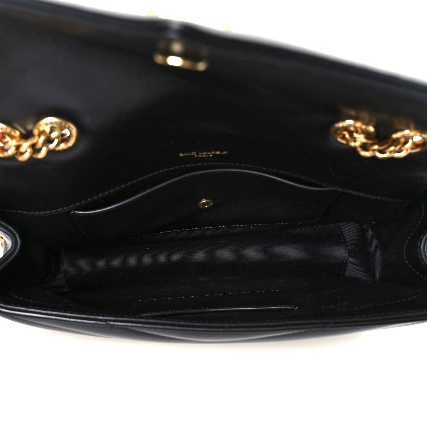 Lambskin Chevron Quilted Small Loulou Black