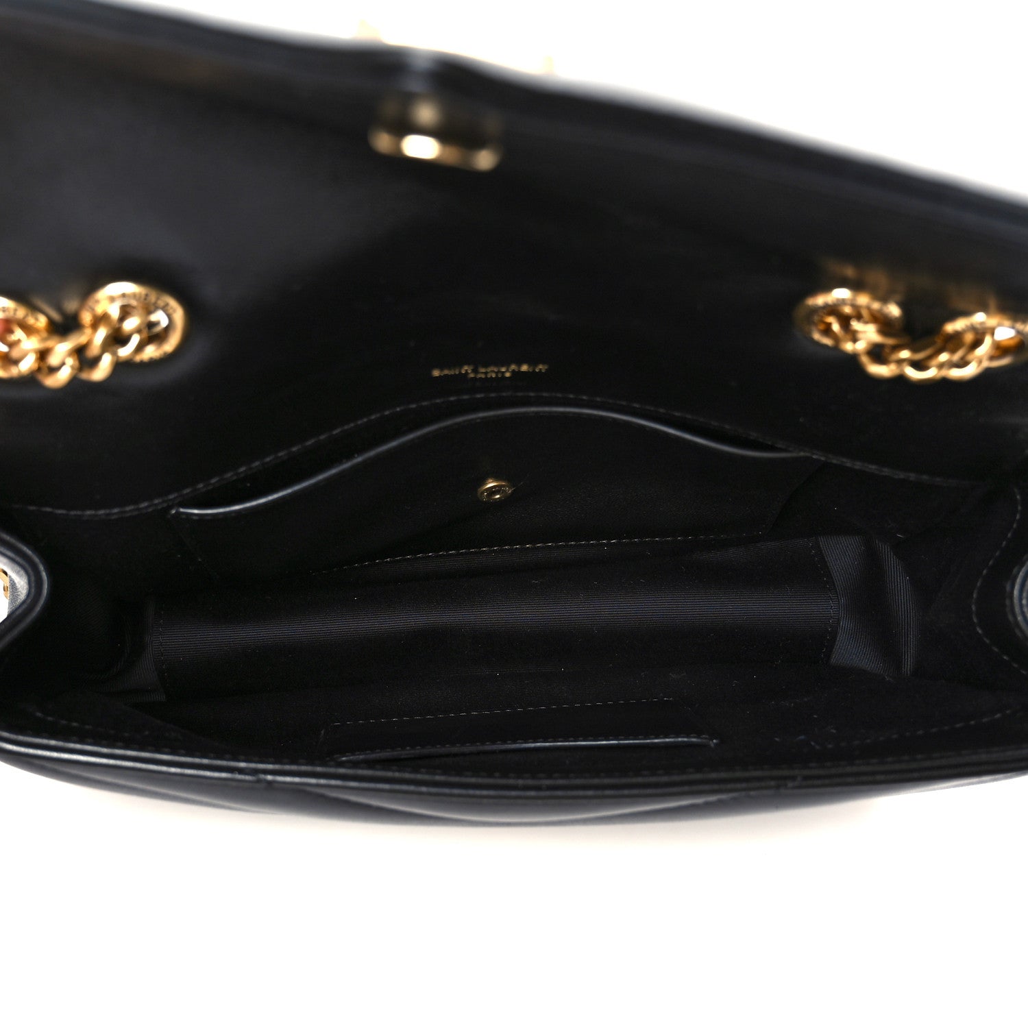 Saint Laurent Lambskin Chevron Quilted Small Loulou Black 6 of 13