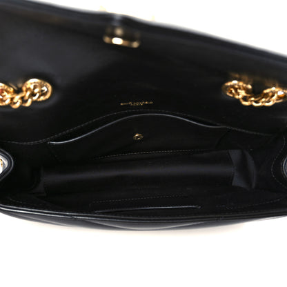 Saint Laurent Lambskin Chevron Quilted Small Loulou Black 6 of 13