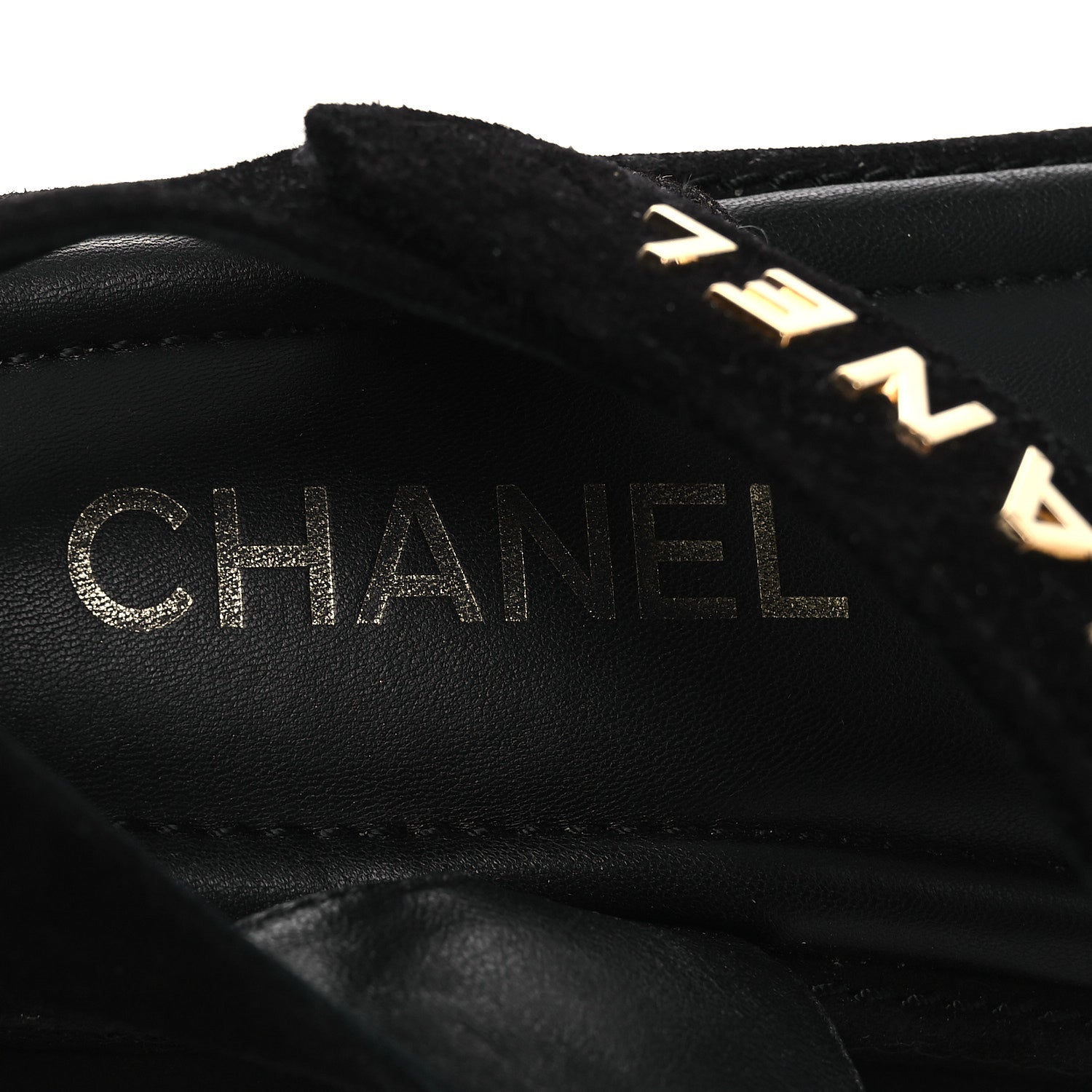 Chanel Suede Calfskin Dad Sandals 38 Black 9 of 11