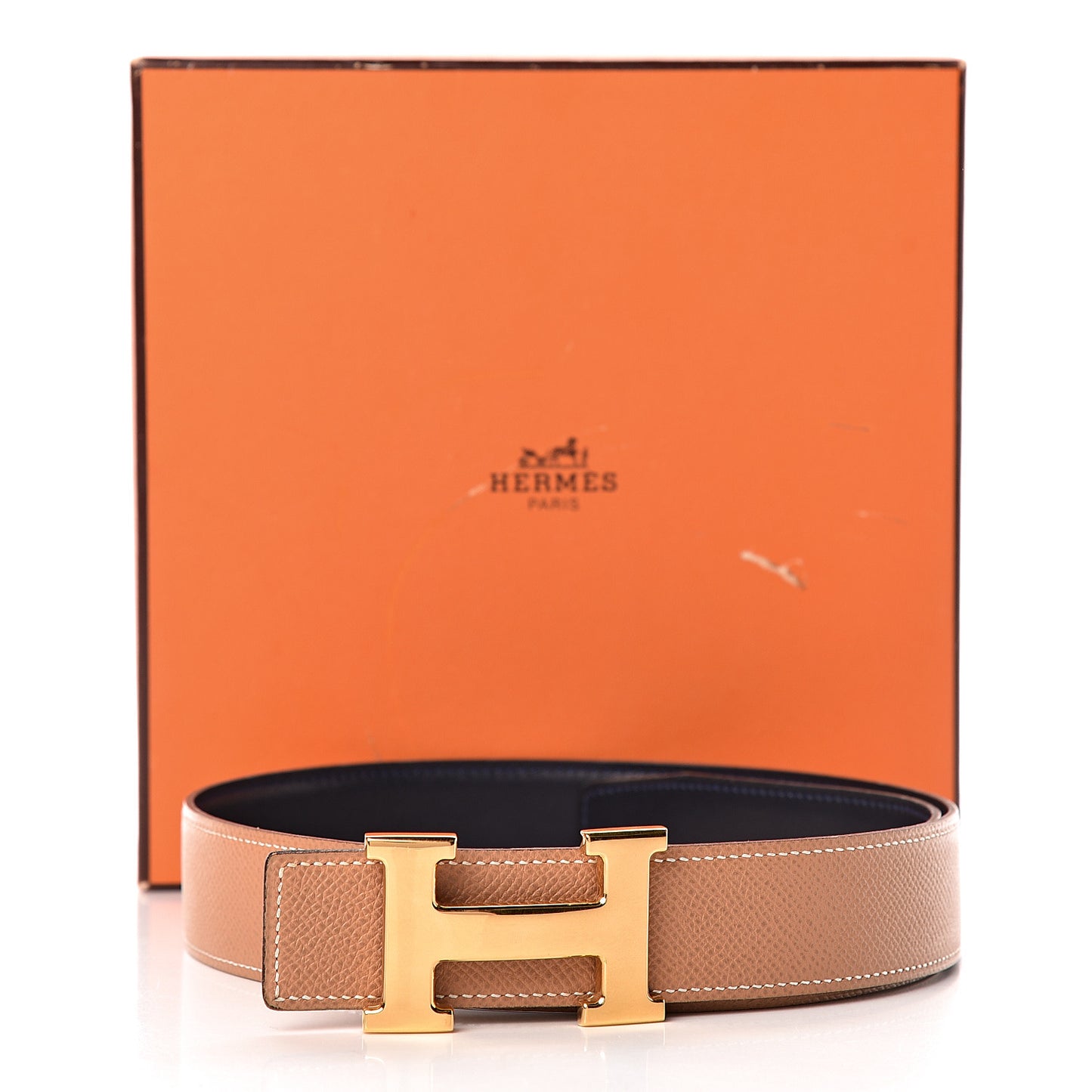 Box Courchevel 32mm H Belt 70 Bleu Marine Gold