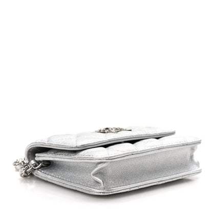 Chanel Metallic Goatskin Quilted Star Flap Waist Belt Bag Silver 4 of 10