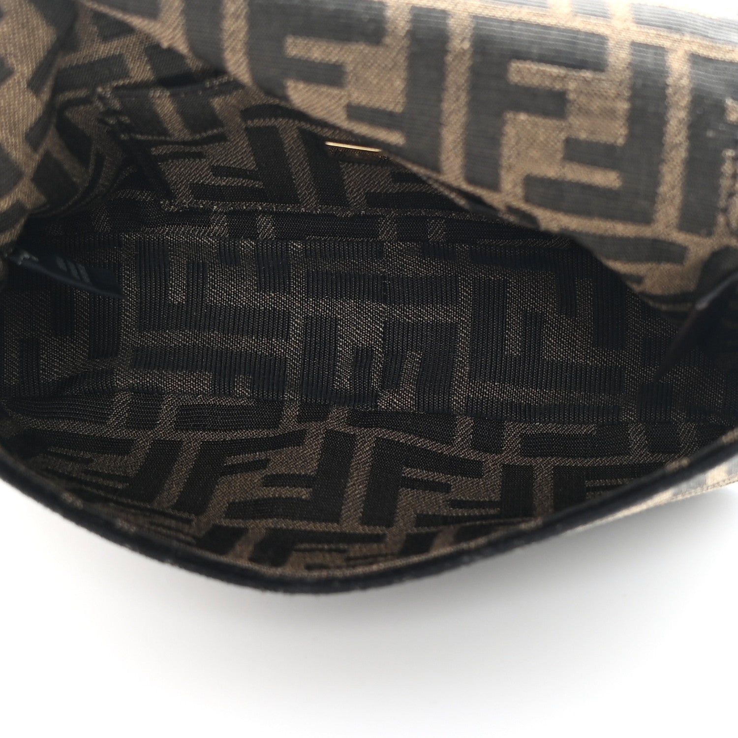 Fendi Fabric Jacquard FF 1974 Mini Baguette Tobacco Moro Black 5 of 11