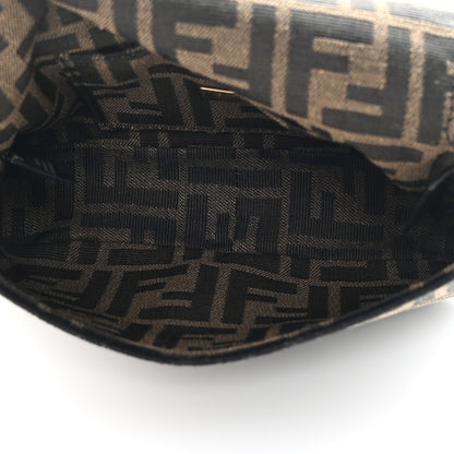 Fendi Fabric Jacquard FF 1974 Mini Baguette Tobacco Moro Black 5 of 11