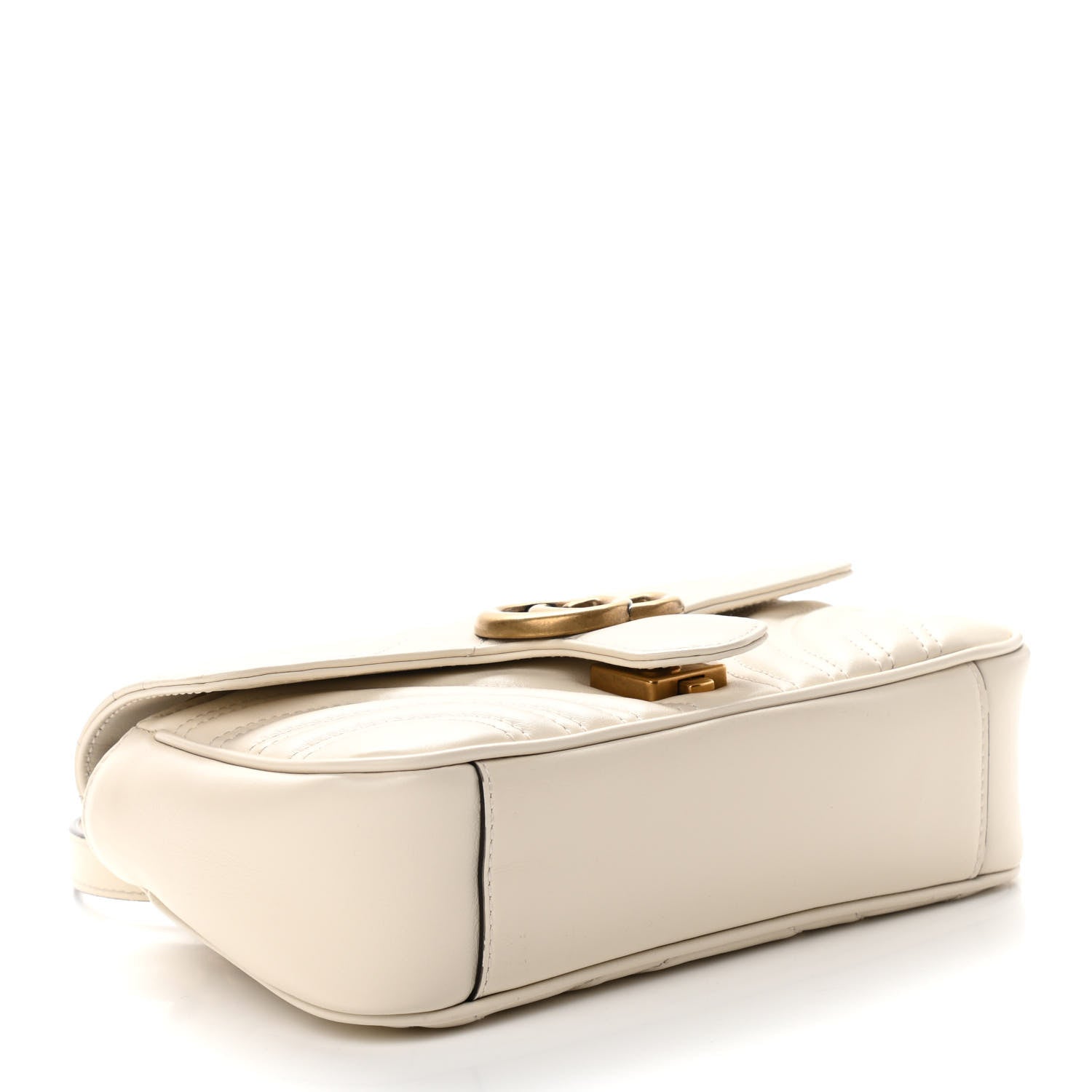 Gucci Calfskin Matelasse Mini GG Marmont Shoulder Bag White 4 of 11