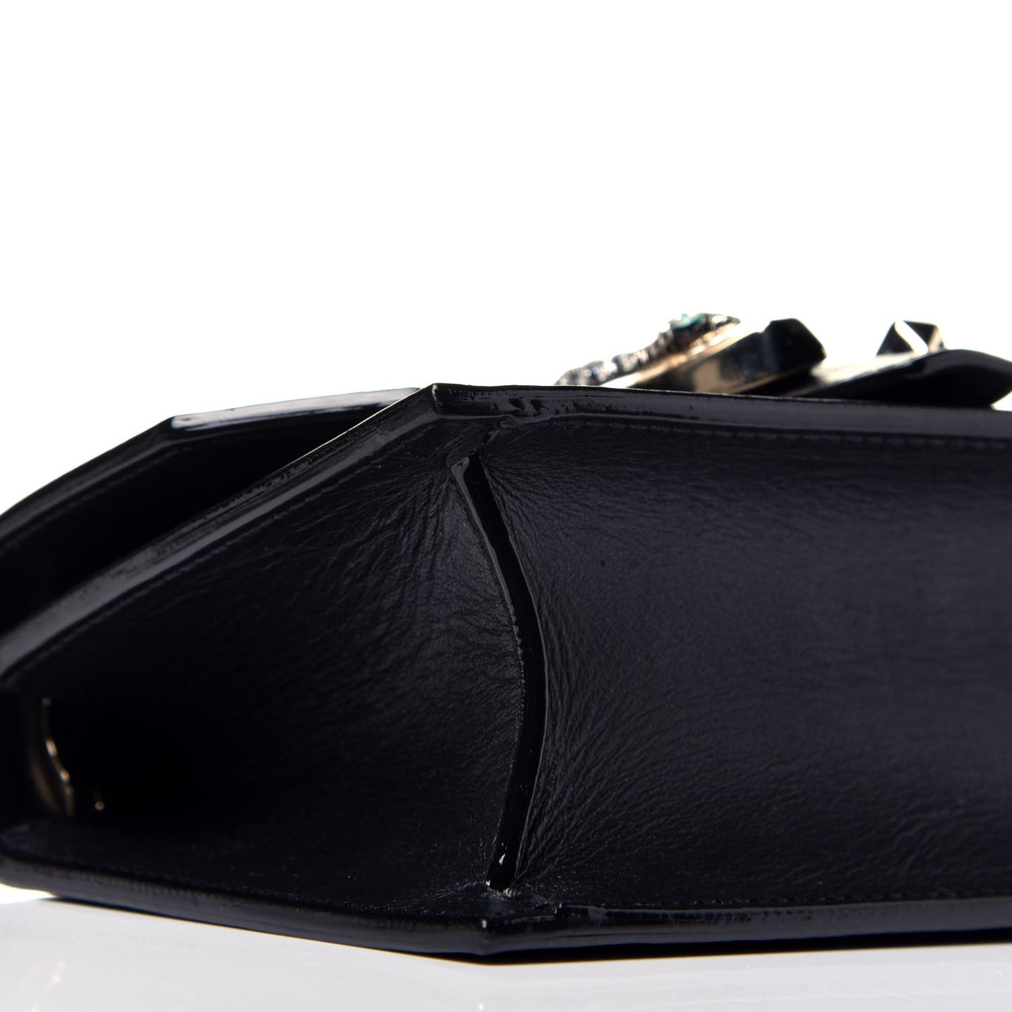 Smooth Calfskin Crystal Snake Buckle Paris Crossbody Bag Black