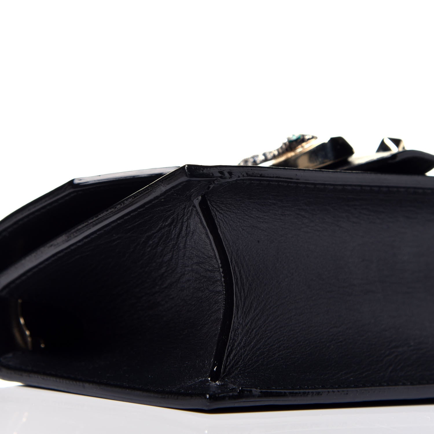 Jimmy Choo Smooth Calfskin Crystal Snake Buckle Paris Crossbody Bag Black 8 of 9