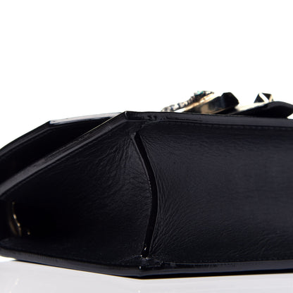 Jimmy Choo Smooth Calfskin Crystal Snake Buckle Paris Crossbody Bag Black 8 of 9