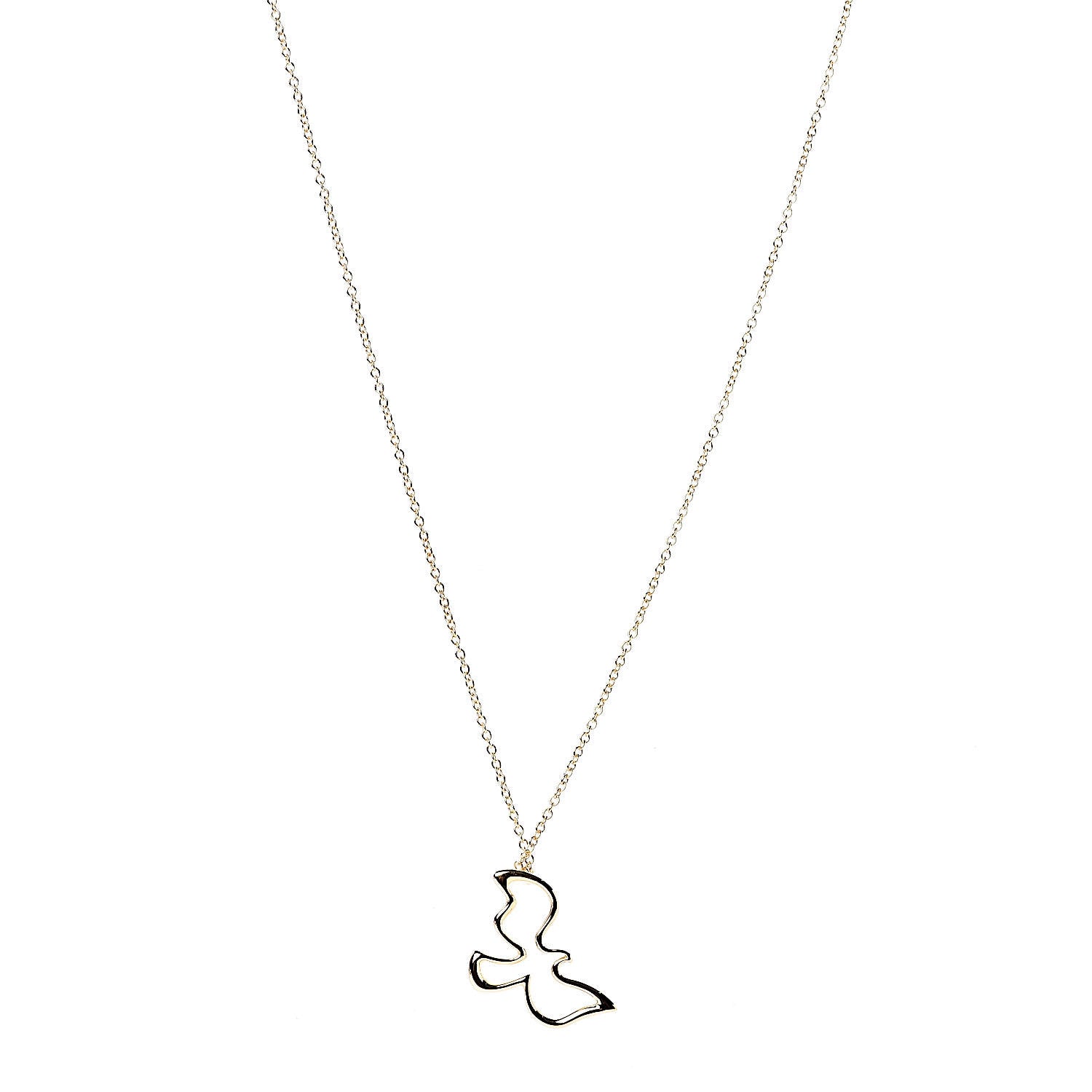 Tiffany 18K Yellow Gold Paloma Picasso Dove Pendant Necklace 1 of 6
