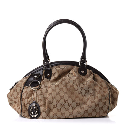 Gucci Monogram Medium Sukey Boston Bag Brown 1 of 10