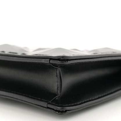 Christian Dior Calfskin Macrocannage Diamond Caro Zipped Pouch With Chain Black 10 of 14