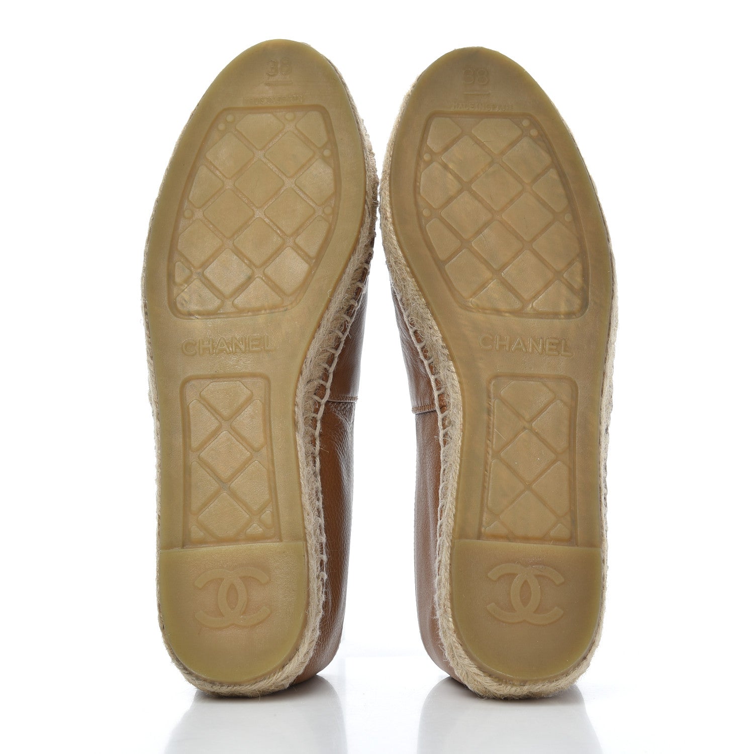 Chanel Calfskin CC Espadrilles 38 Light Brown 5 of 23