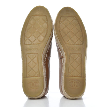 Chanel Calfskin CC Espadrilles 38 Light Brown 5 of 23