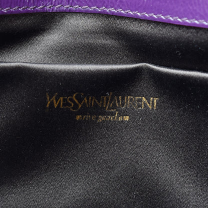 Saint Laurent Textured Patent Monogram Large Belle De Jour Clutch Purple 6 of 7