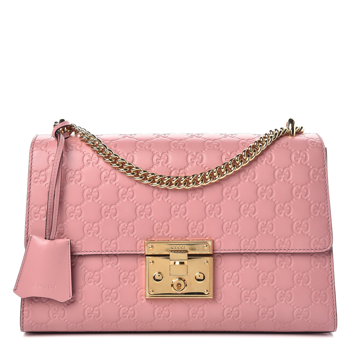 Gucci Guccissima Signature Medium Padlock Shoulder Bag Rose Baby Candy 1 of 11