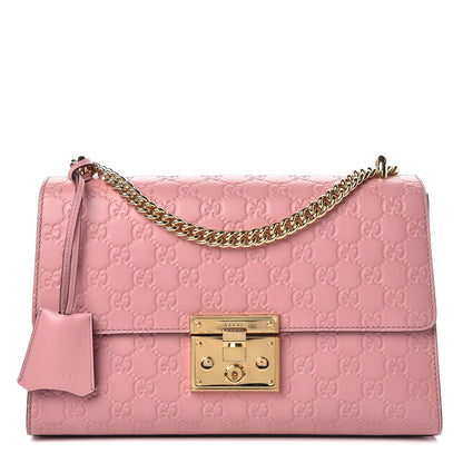 Gucci Guccissima Signature Medium Padlock Shoulder Bag Rose Baby Candy 1 of 11