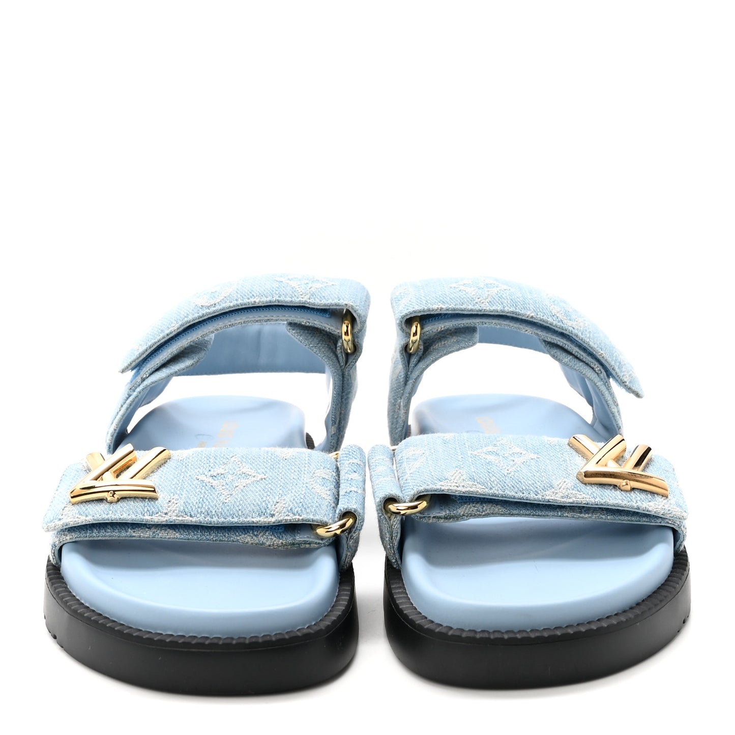 Denim Monogram LV Sunset Comfort Flat Sandals 37 Blue