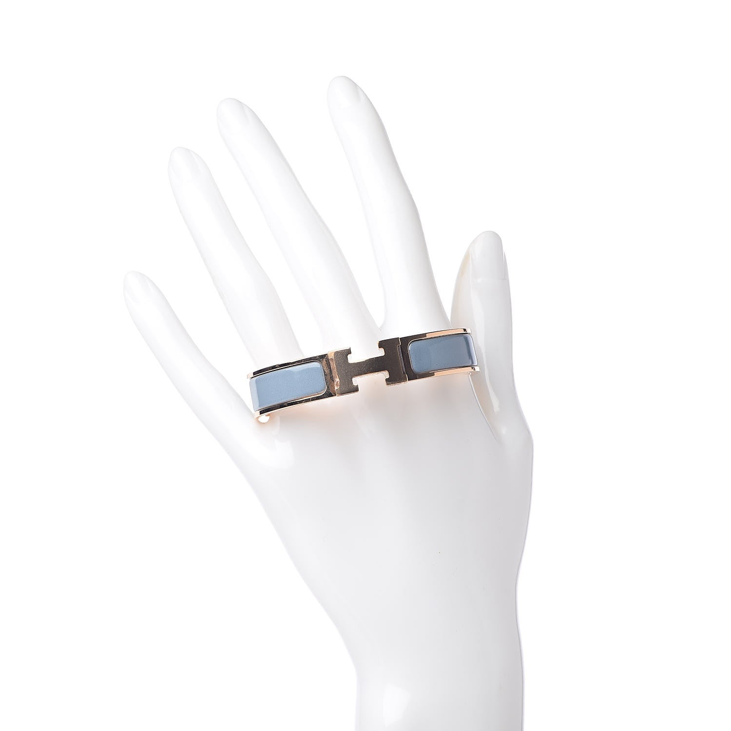 Hermes Enamel Narrow Clic Clac H Bracelet PM Gris Orage 2 of 6
