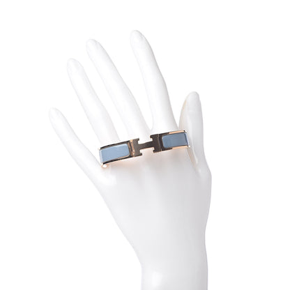 Hermes Enamel Narrow Clic Clac H Bracelet PM Gris Orage 2 of 6