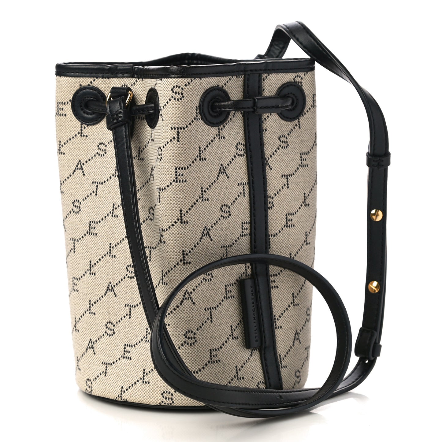 Canvas Mini Stella Logo Bucket Bag Neutral